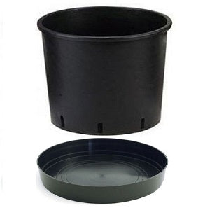 12 Litre Plastic Plant Pot with Saucer