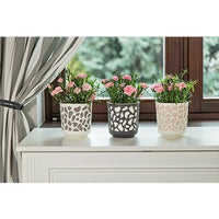 Cream and Taupe Duet Plant Pot