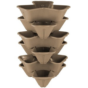 Set of 6 Mushroom Trio Stacking Planters