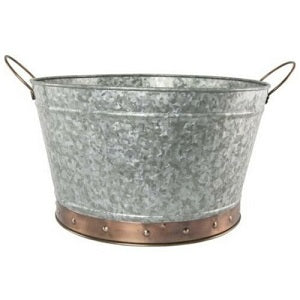 Galvanised Round Planter