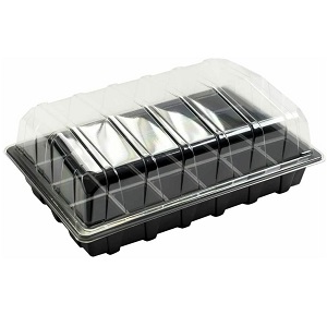 Pack of 2 Seed Propagator Tray With Lid and Cavity Inserts
