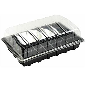 Pack of 2 Seed Propagator Tray With Lid and Cavity Inserts