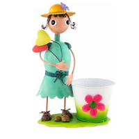 Girl Figurine with Planter