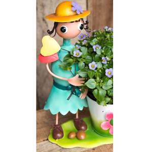 Girl Figurine with Planter