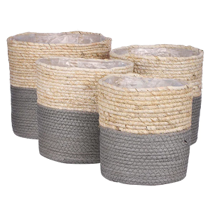 Grey Woven Plant Pot