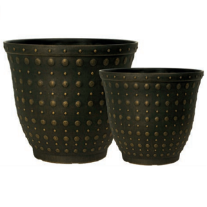 Black Bronze Hobnail Plant Pot