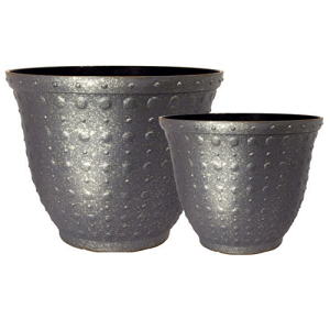 Galvanised Hobnail Plant Pot
