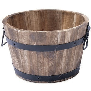 Large Burnt Wood Barrel