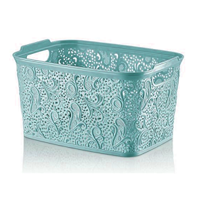 Teal Lace Storage Basket