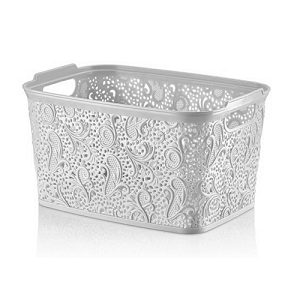 White Lace Storage Basket