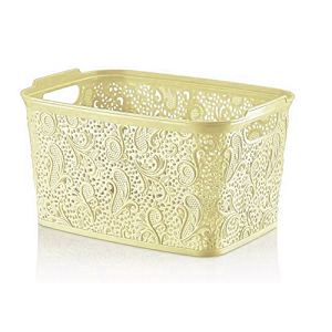 Yellow Lace Storage Basket