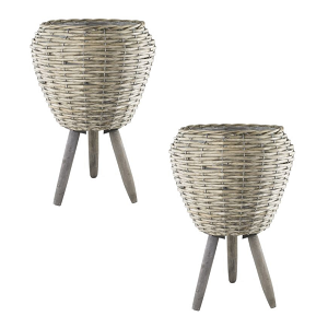 Willow Drum Plant Pot with Legs