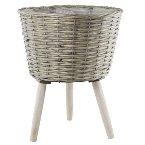 Round Willow Plant Pot with Legs
