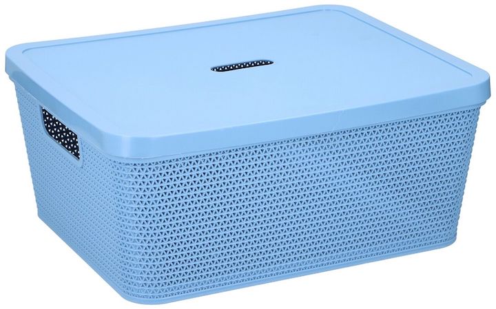 Small Blue Plastic Storage Box with Lid