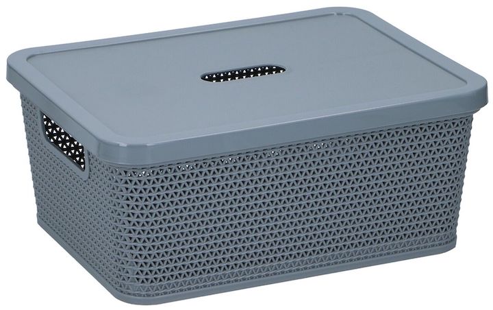 Small Grey Plastic Storage Box with Lid