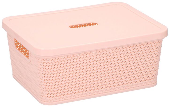 Mini Peach Plastic Storage Box with Lid
