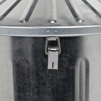 90 Litre Large Galvanised Metal Bin with Locking Lid