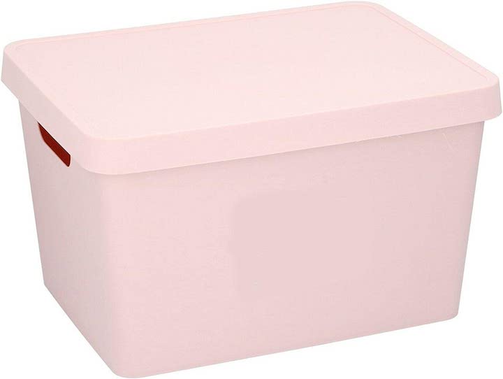 Storage Container Pink Ribbed 17 Litre Pink Storage Box with Lid – Muddy Hands