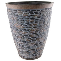 Set of 2 - Rustic Stone Plant Pots