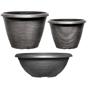 Set of 3 - Silver Plant Pots