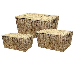 Set of 3 Water Hyacinth Storage Basket