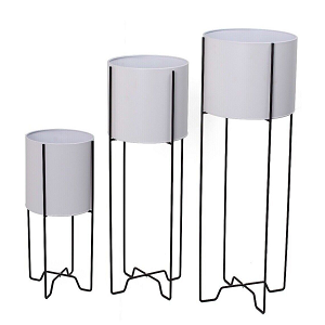 White Metal Plant Pot Stand