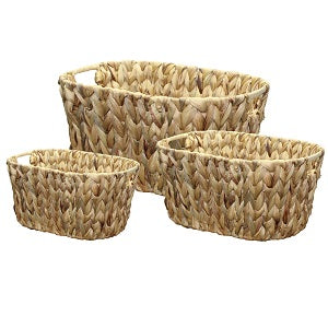 Oval Water Hyacinth Storage Baskets