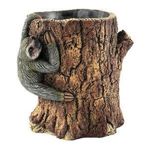 Sloth on Bark Cement Planter
