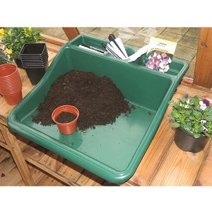 Small Green Plastic Potting Tray