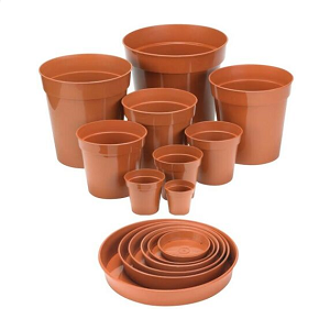 Pack of 2 Terracotta Nursery Pot with Saucer
