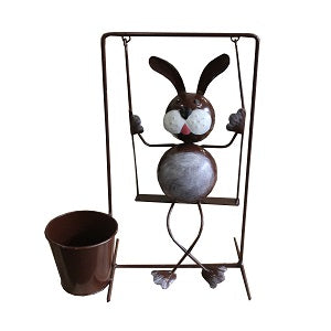 Swinging Dog Planter