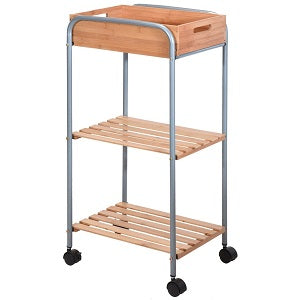 Bamboo 3 Tier Storage Trolley
