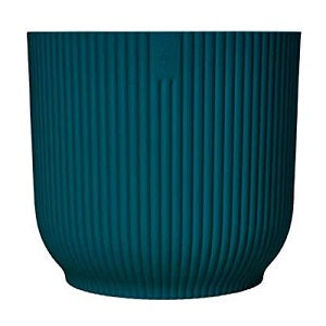 Blue Eco Ribbed Plant Pot