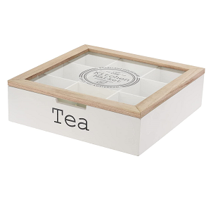 9 Compartment White Tea Box