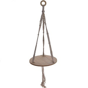 Wooden Macrame Hanging Pot Table