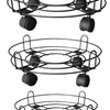 Metal Round Plant Pot Caddy Trolley Mover Wheels Wheeled Planter Stand
