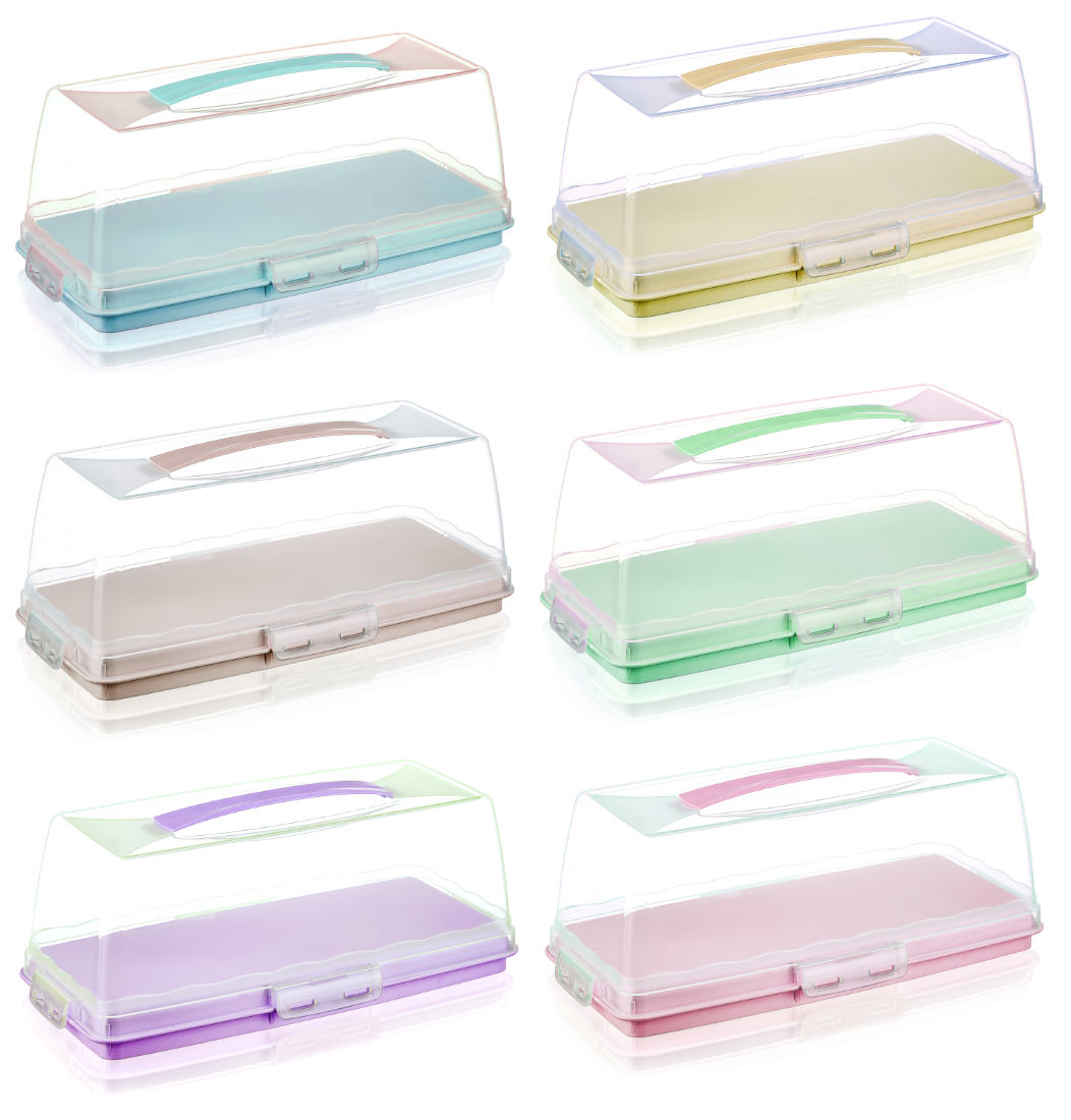 RECTANGLE Large Plastic Cake Storage Box Container with Lid – Muddy Hands
